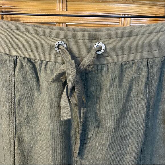 INC International Concepts 100% linen Green Joggers with Elastic Waistband - Picture 2 of 8